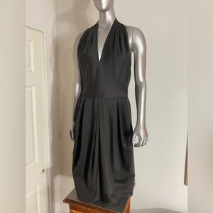 Vintage AJ Bari Dress 80s 90s Dark Pewter Color Dress  Size 8